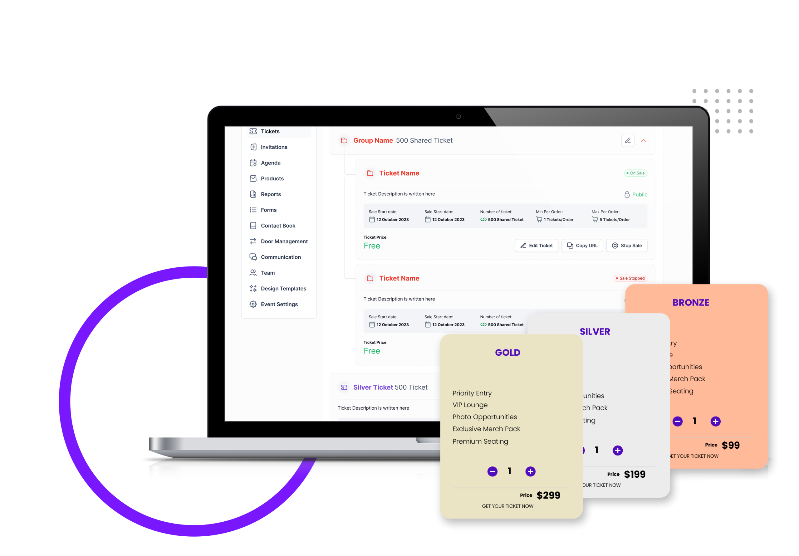 event ticketing system sales